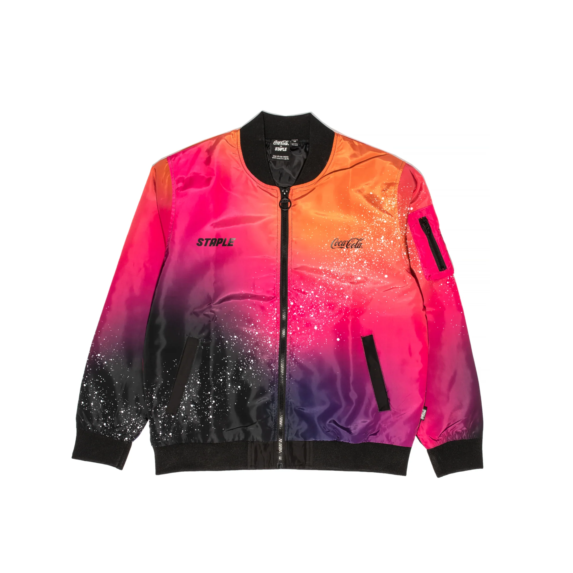 Staple x Coca Cola Mens Starlight Bomber Jacket 'Fuschia'