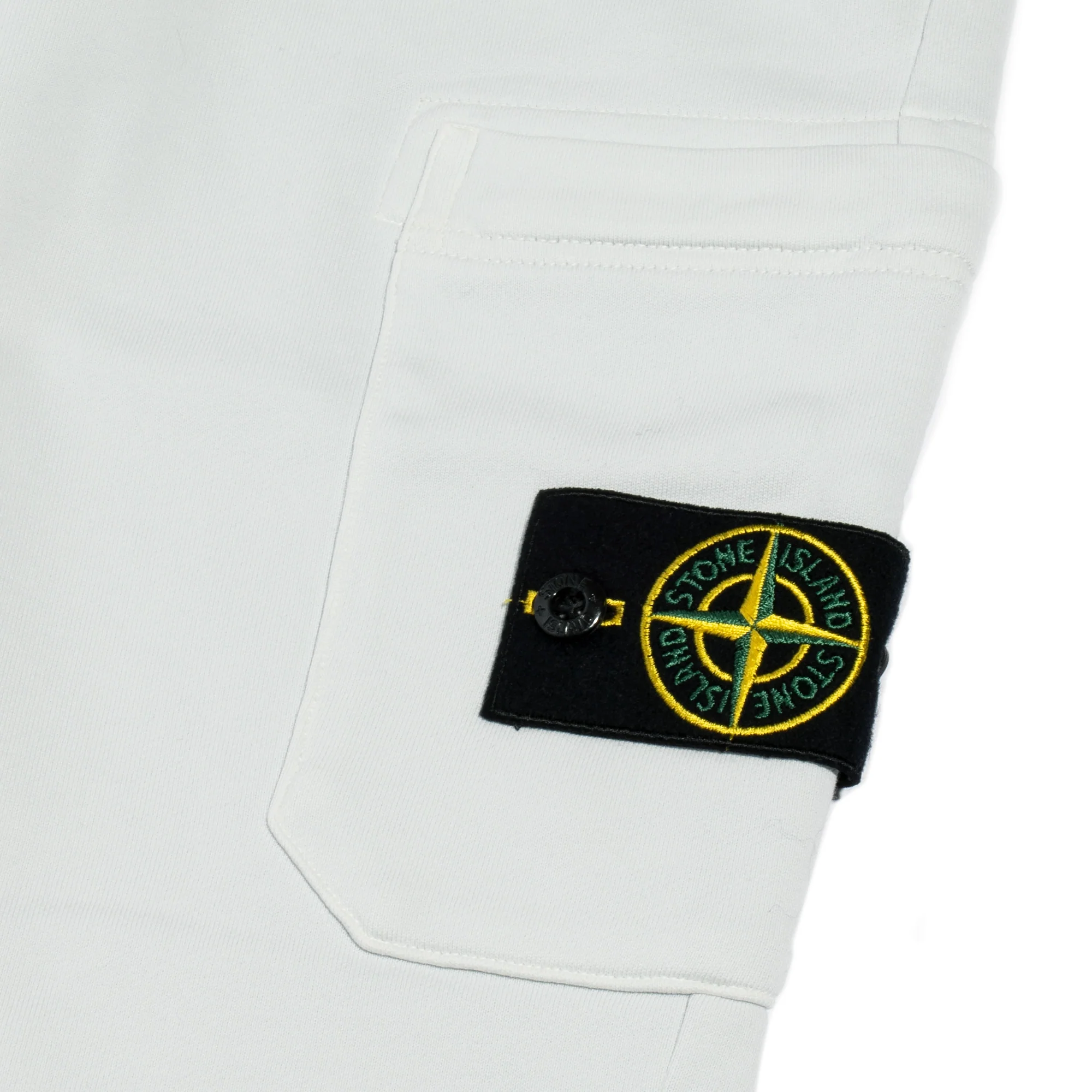 Stone Island Mens Fleece Pants 'White' - Image 3