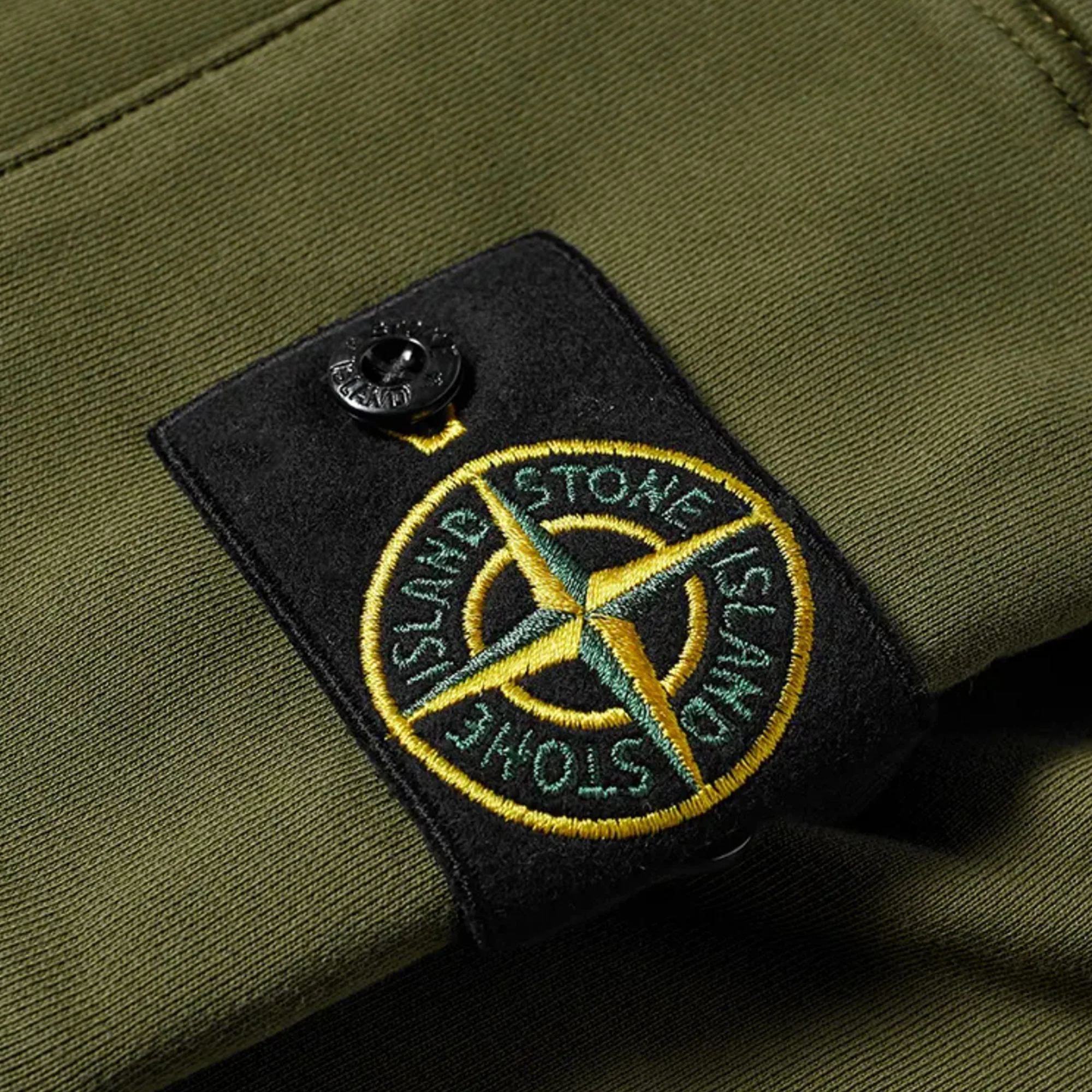 Stone Island Mens Fleece Pants 'Green' - Image 2
