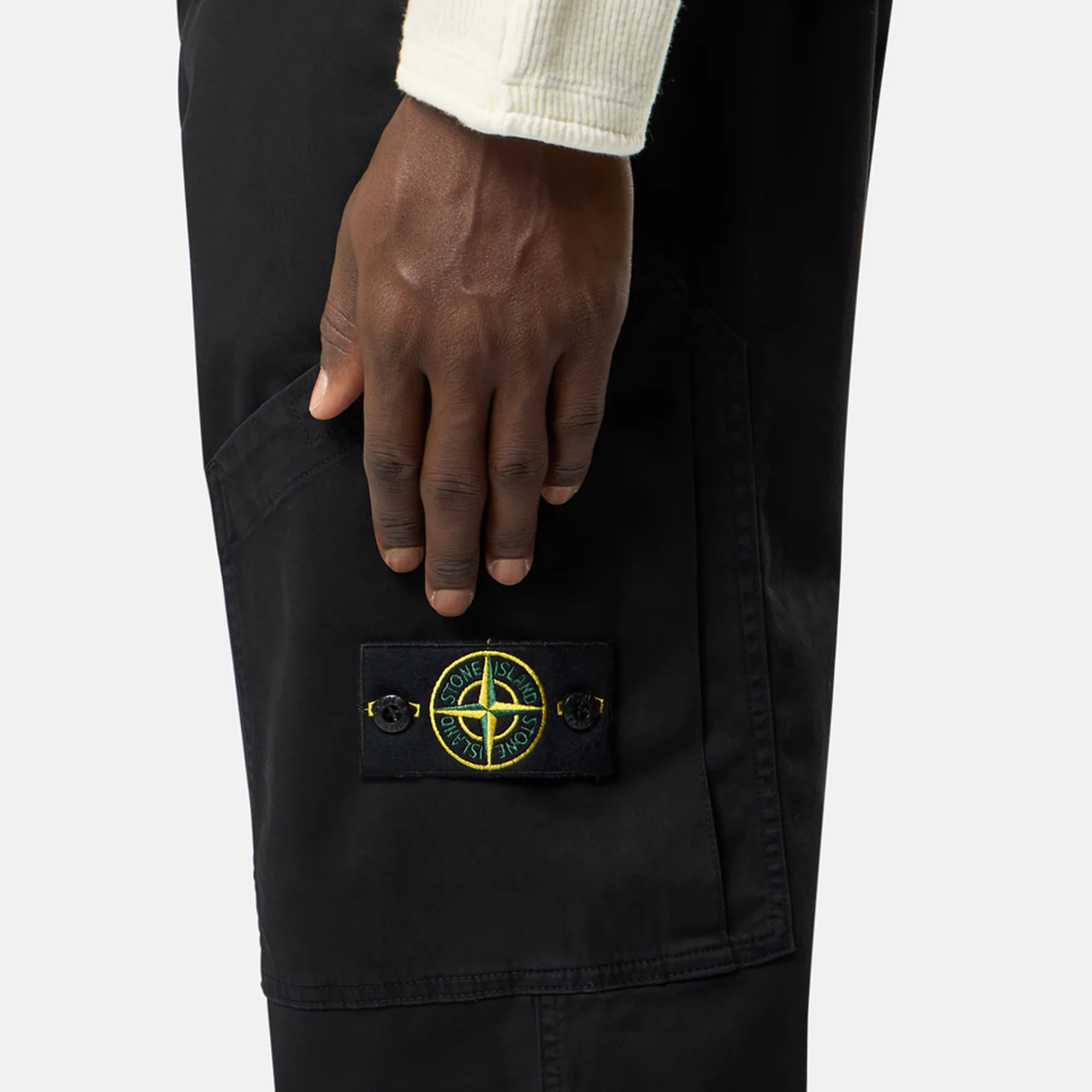Stone Island Mens Stretch Organic Cotton Satin Pants - Image 4
