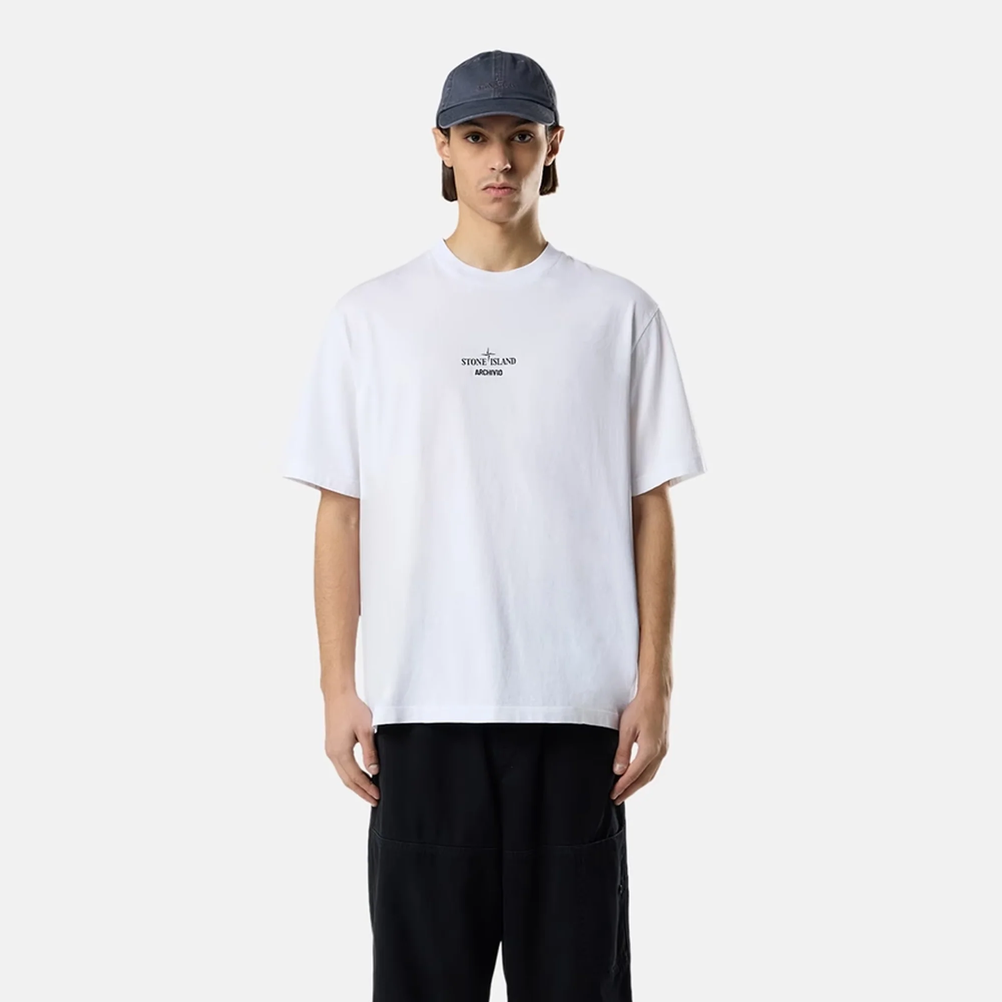 Stone Island Mens Organic Cotton "Archivio" Print Tee - Image 2