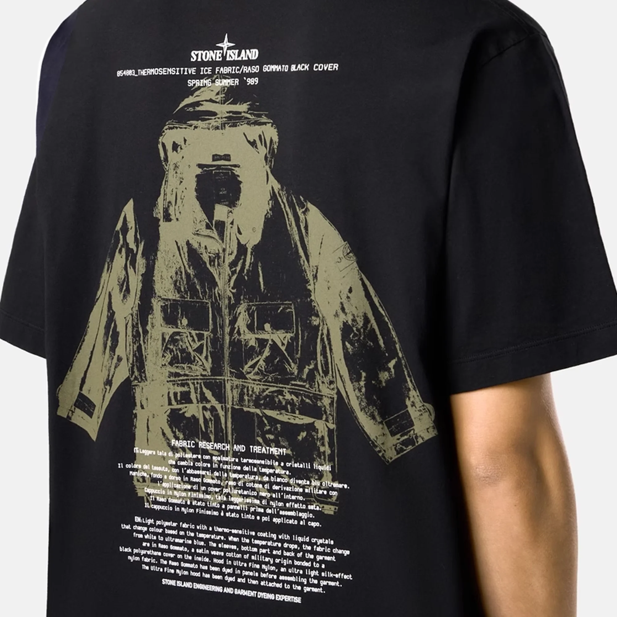Stone Island Mens Organic Cotton "Archivio" Print Tee - Image 4