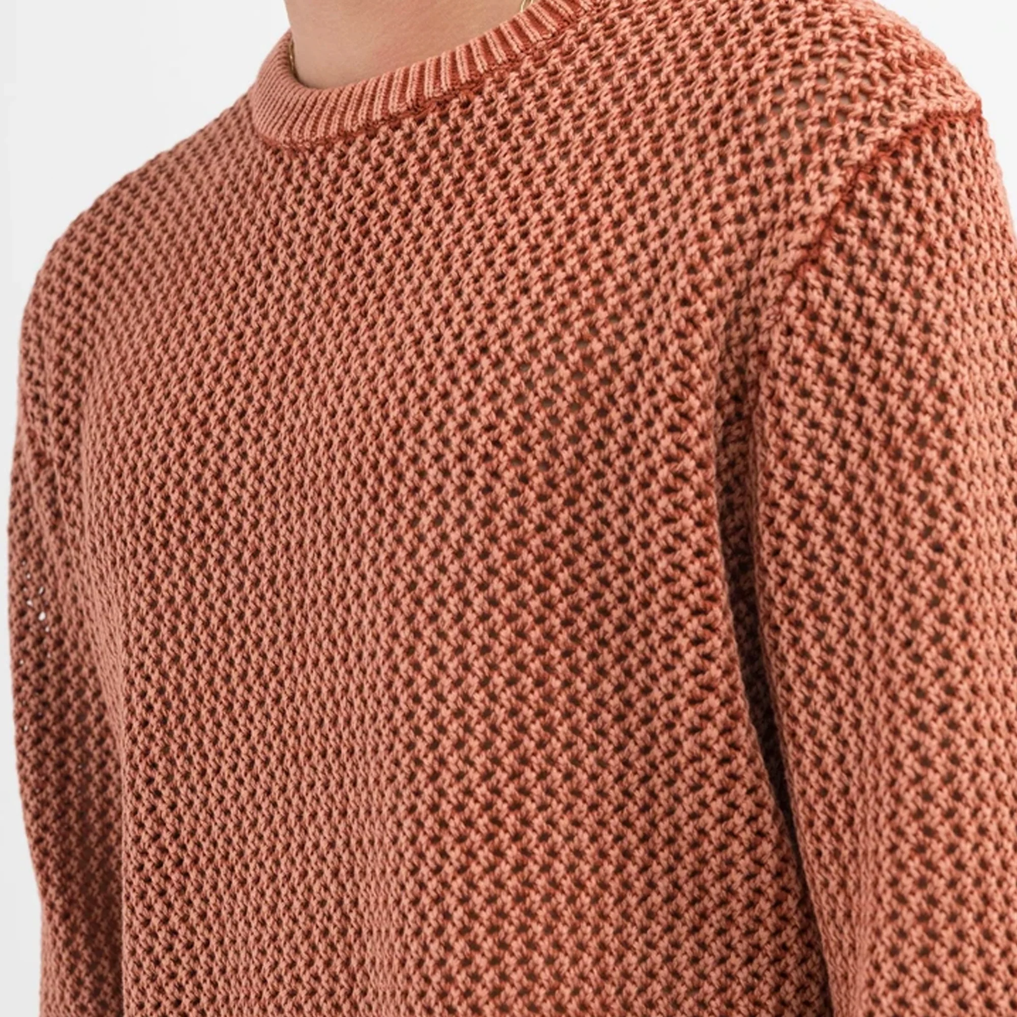 Stussy Mens Pig. Dyed Loose Gauge Sweater 'Salmon' - Image 3