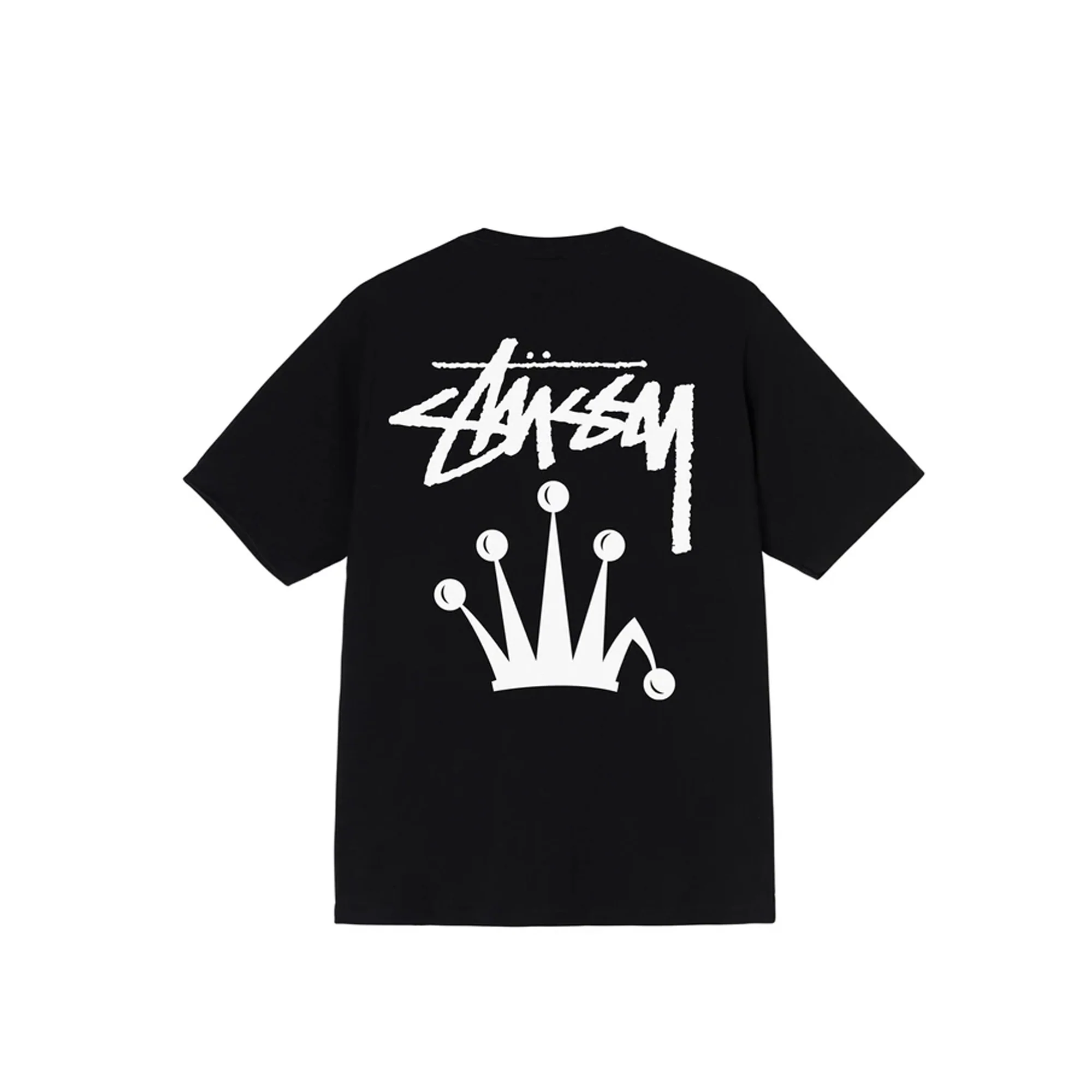 Stussy Mens Stock Crown Tee 'Black' - Image 2