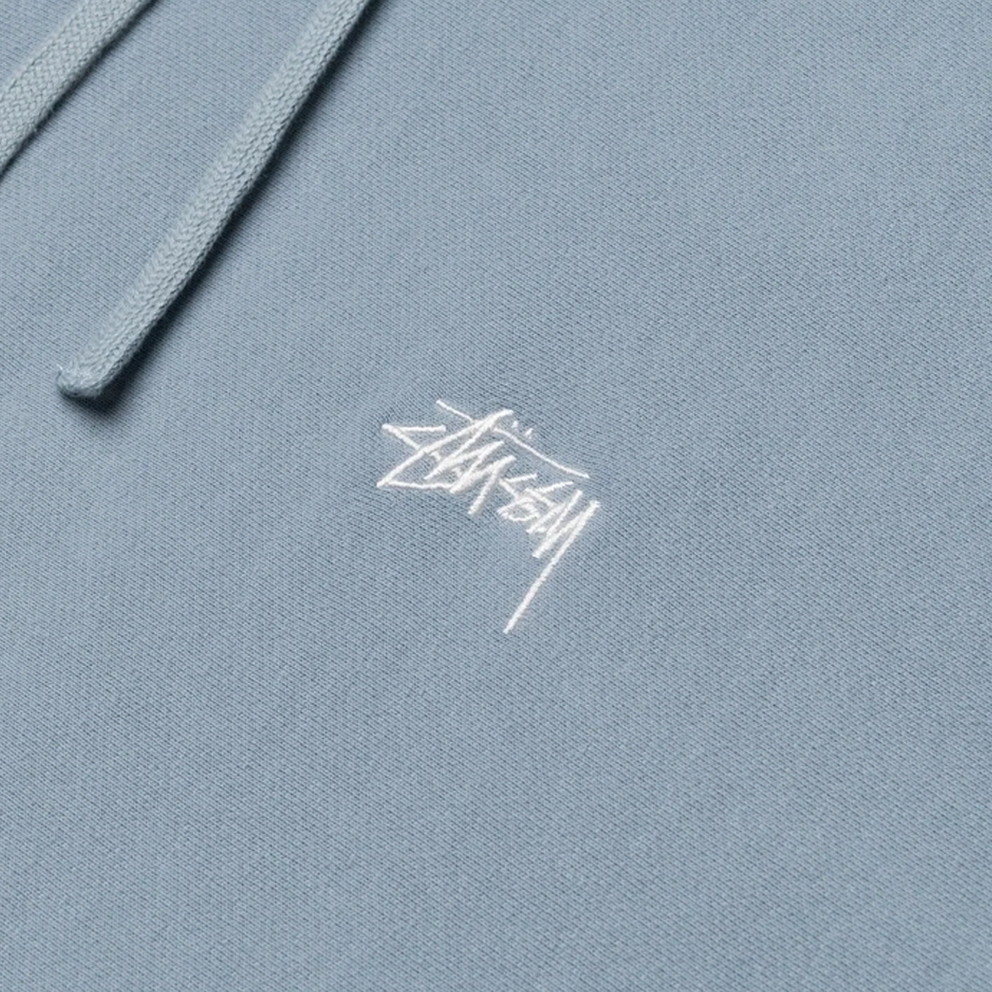 Stussy Mens Stock Logo Hoodie 'Slate' - Image 3