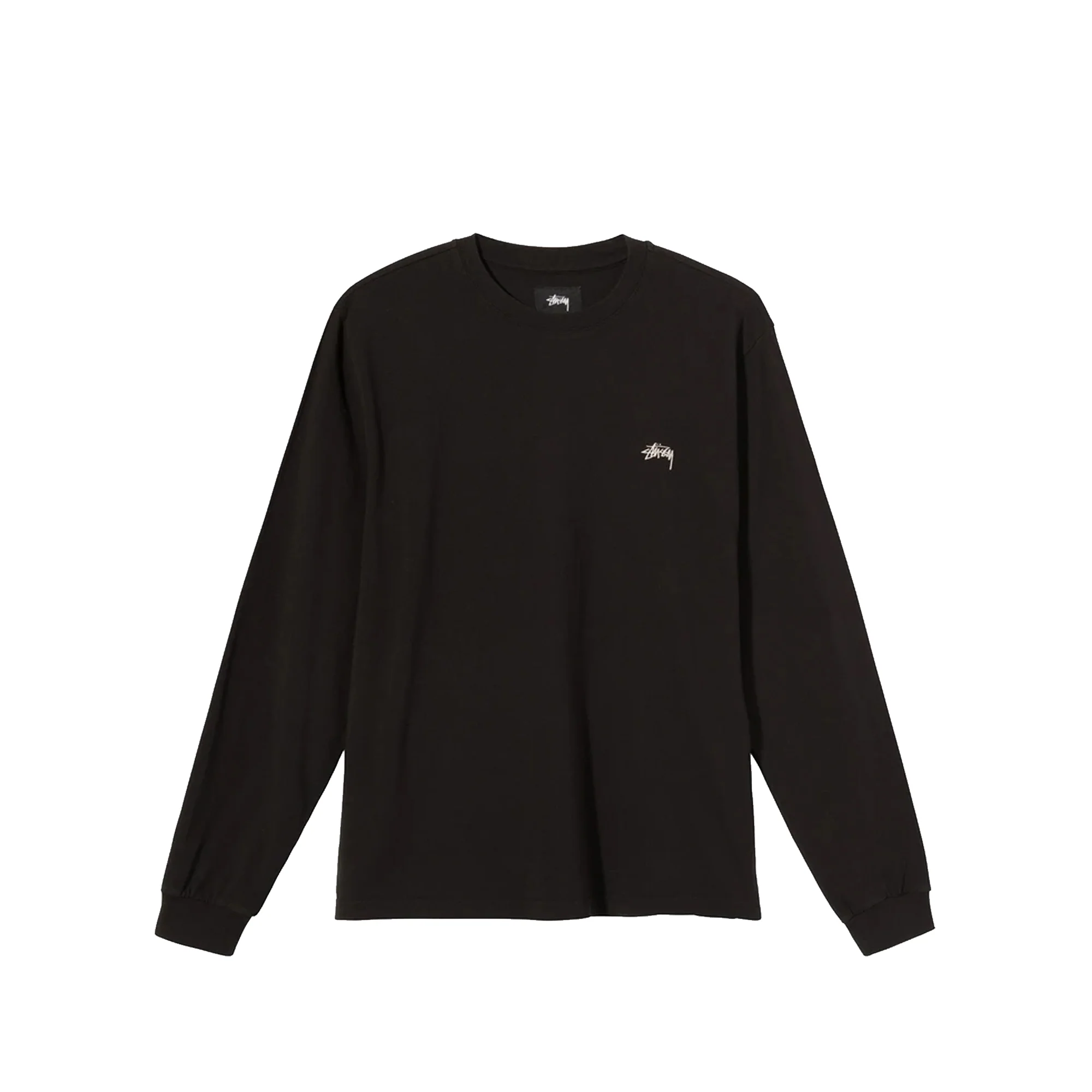 Stussy Mens Stock Logo LS Crew 'Black'