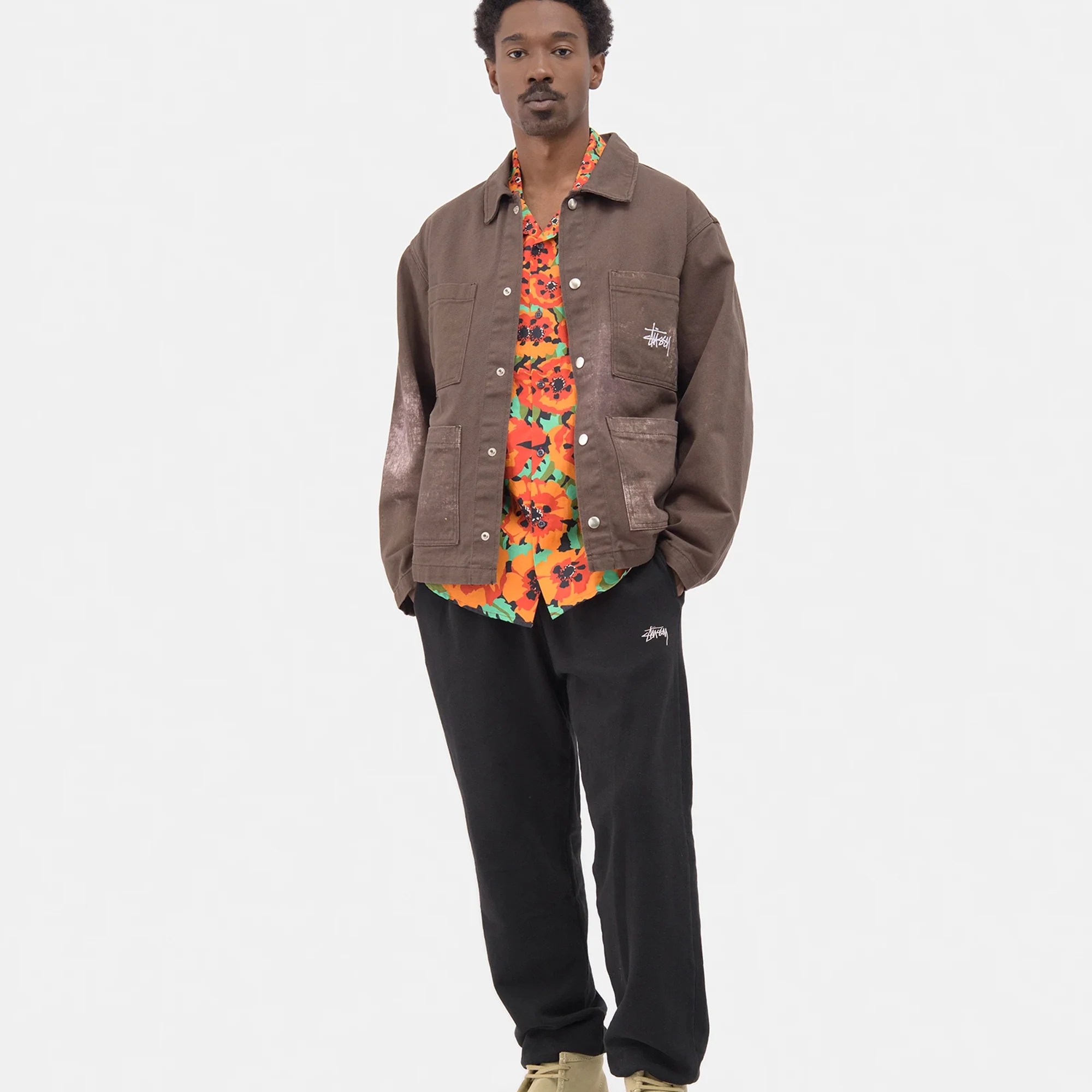 Stussy Mens Stock Logo Pants 'Black' - Image 3