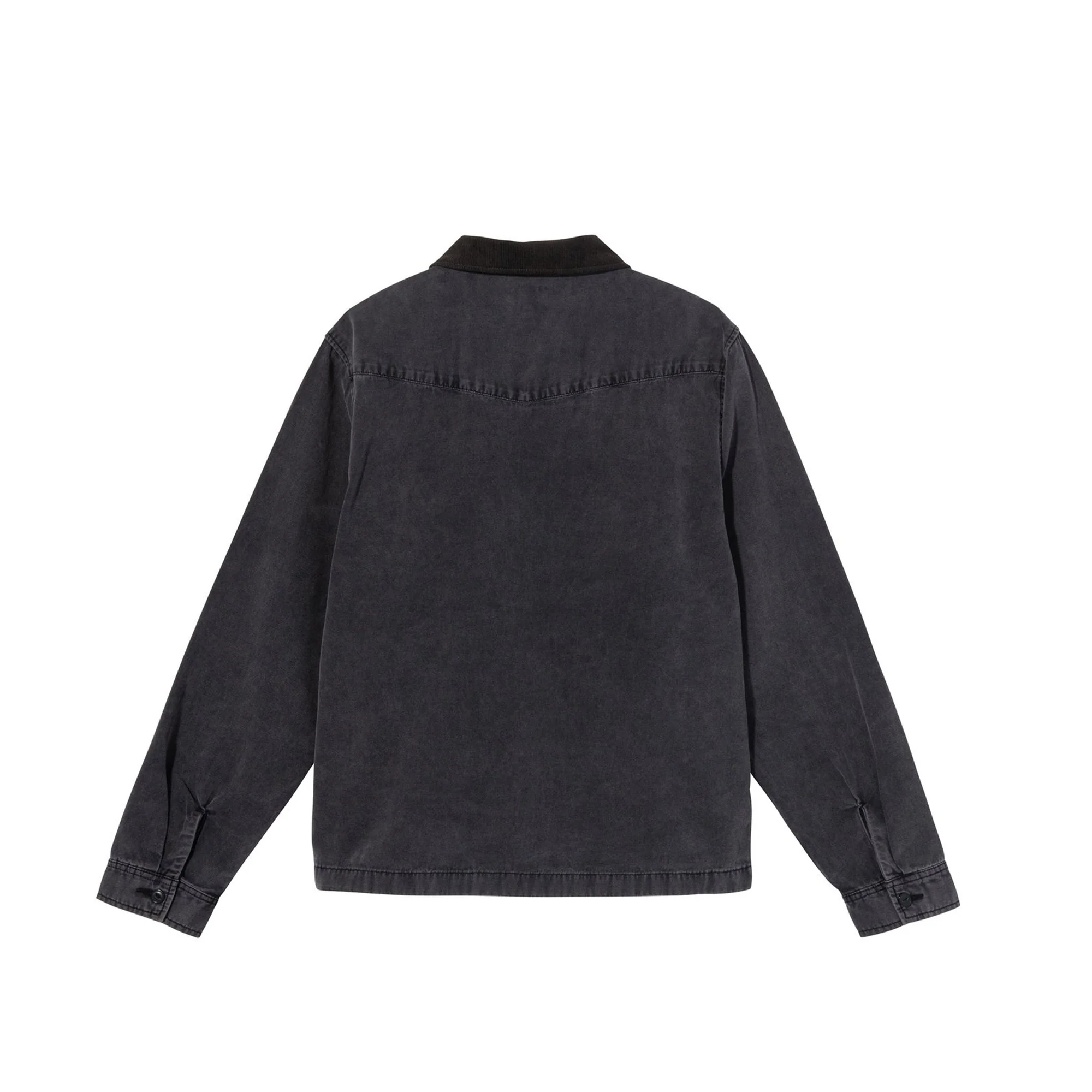 Stussy Washed Canvas Work Shirt in Black - Image 2