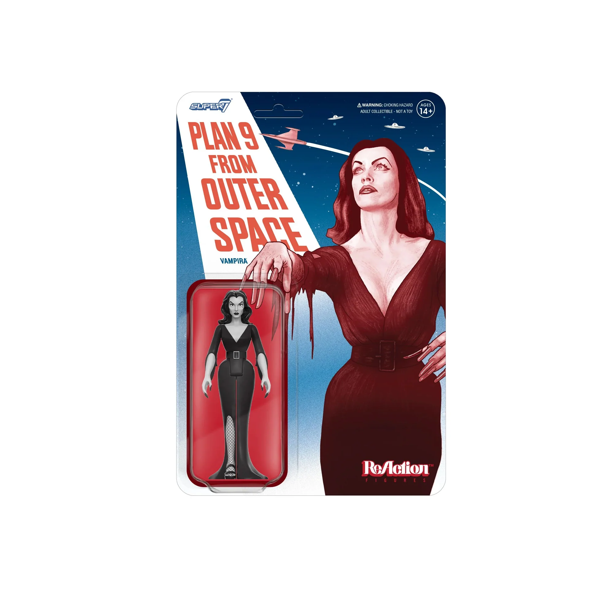 Super7 ReAction Figures Wave 01 - Vampira Plan 9 Grayscale Figure OS