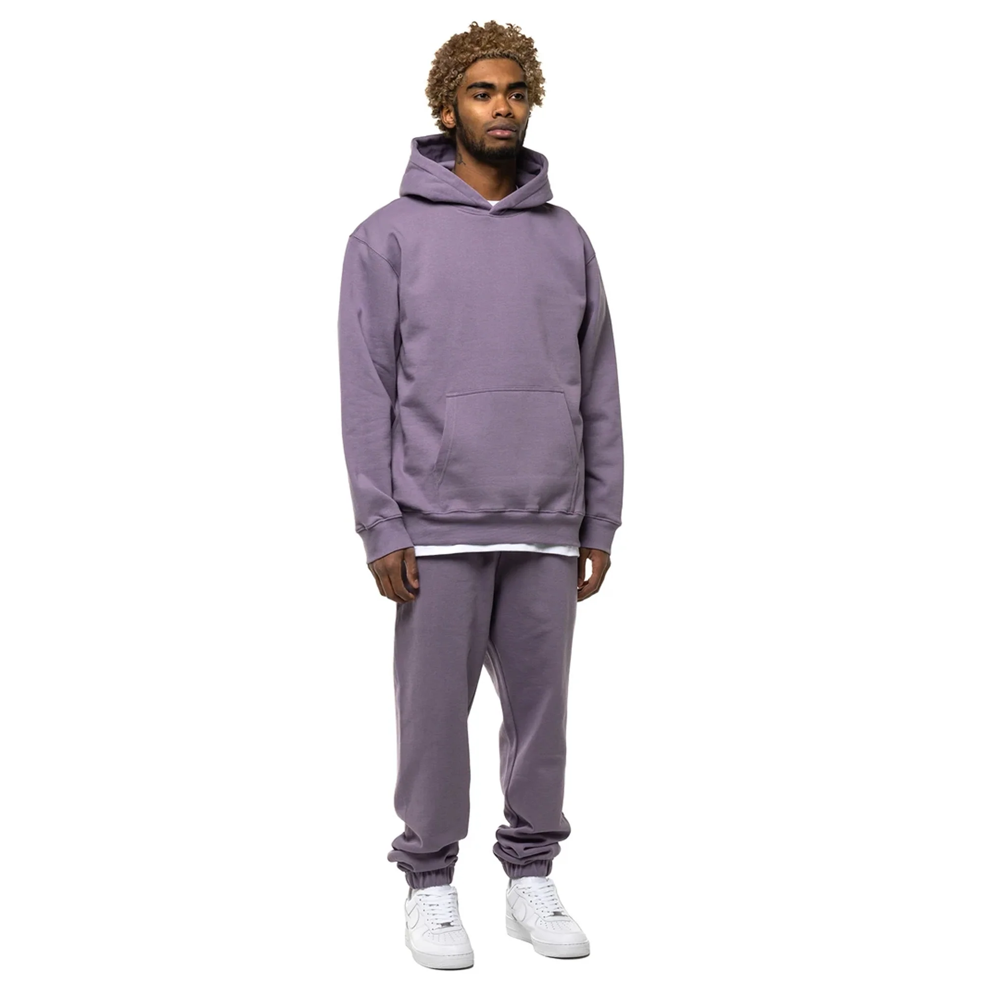 Taikan Mens Plain Hoodie 'Aubergine' - Image 2