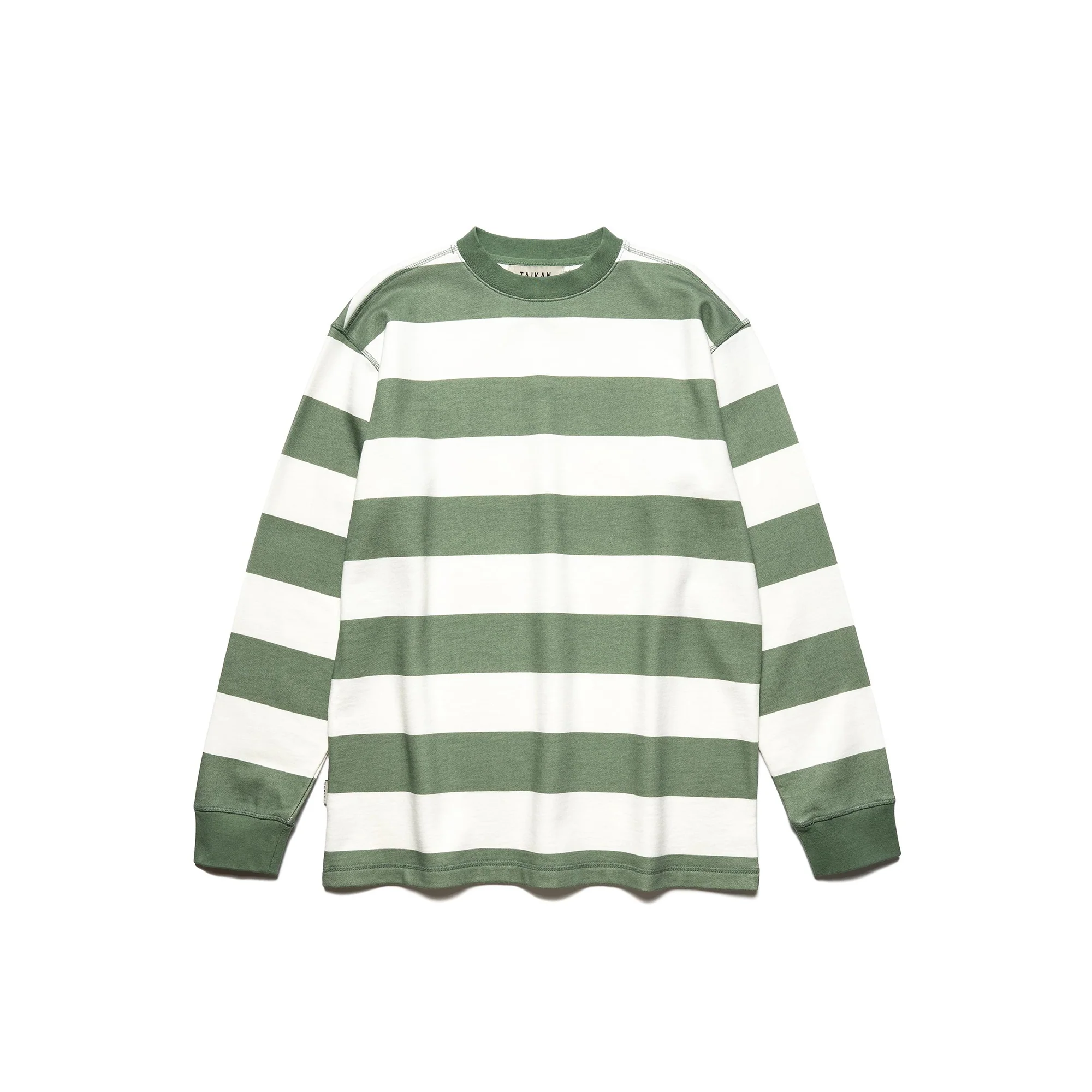 Taikan Mens Striped L/S Crew 'Green'