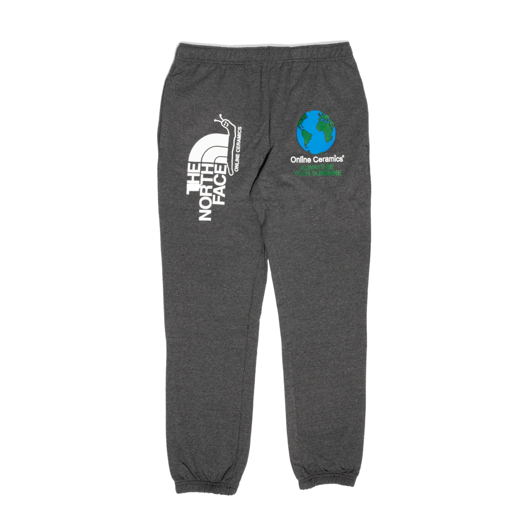 The North Face X Online Ceramics Mens Graphic Sweatpants Black Regrind