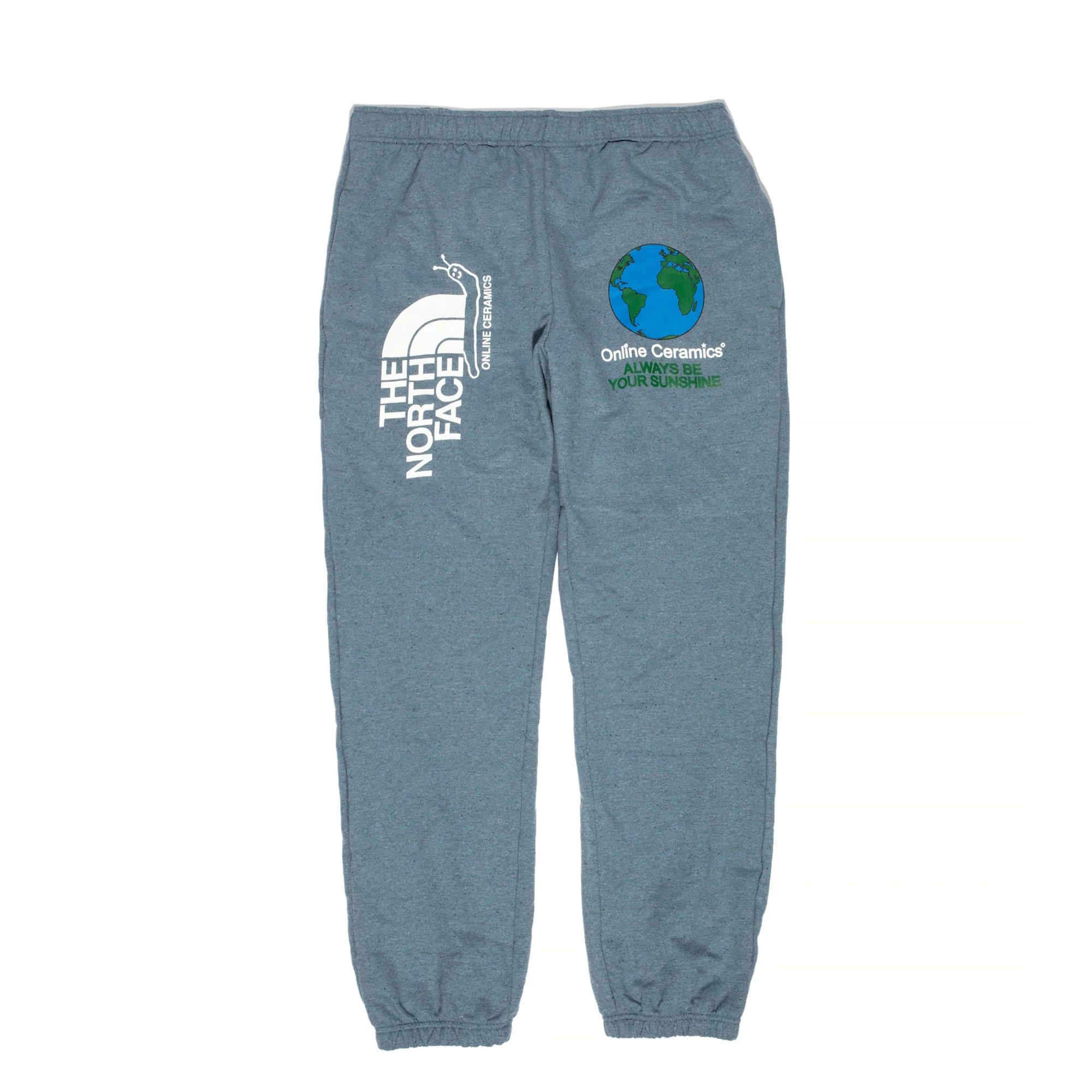 The North Face X Online Ceramics Mens Graphic Sweatpants Blue Regrind
