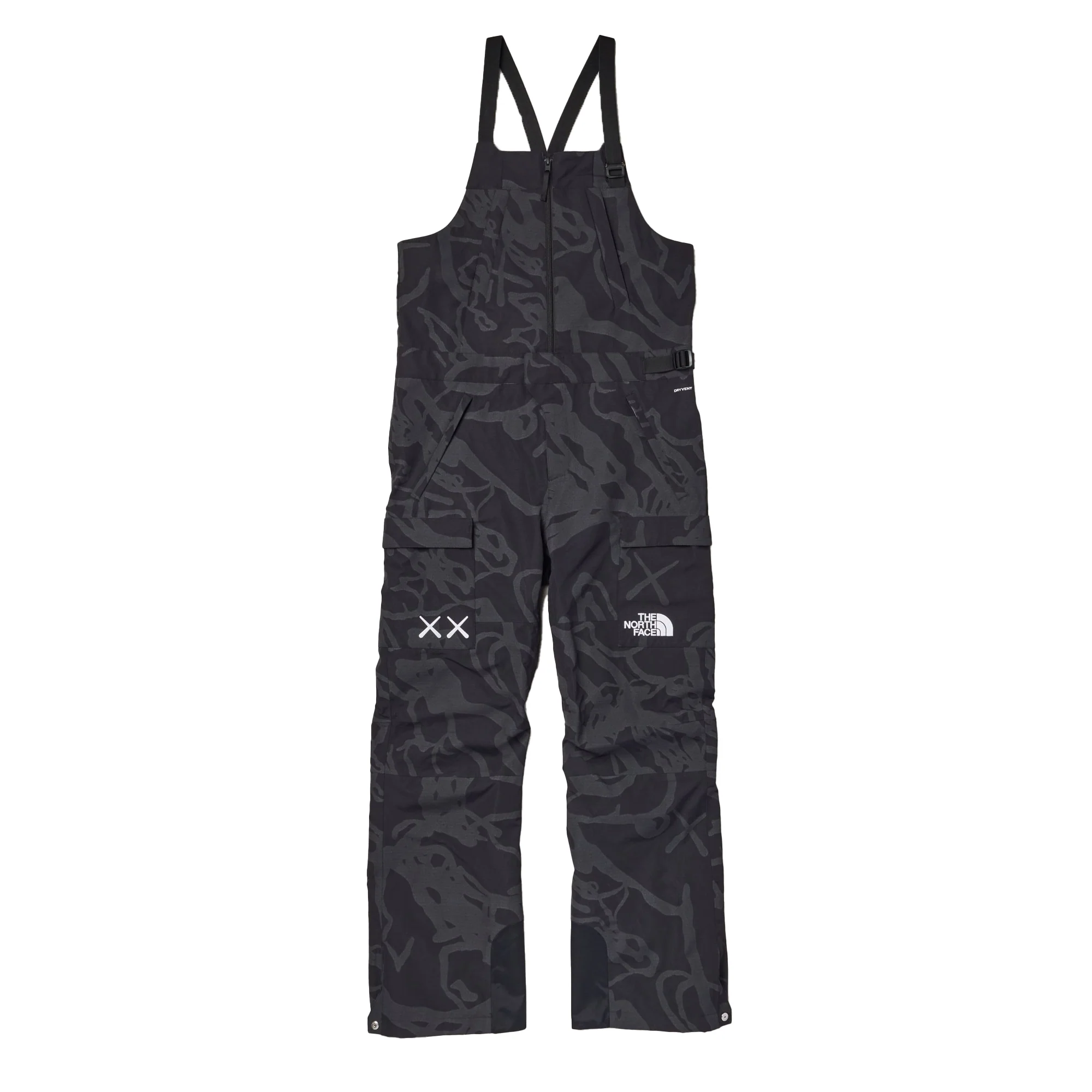 The North Face XX Kaws Freeride Bib 'Black Dragline Print'