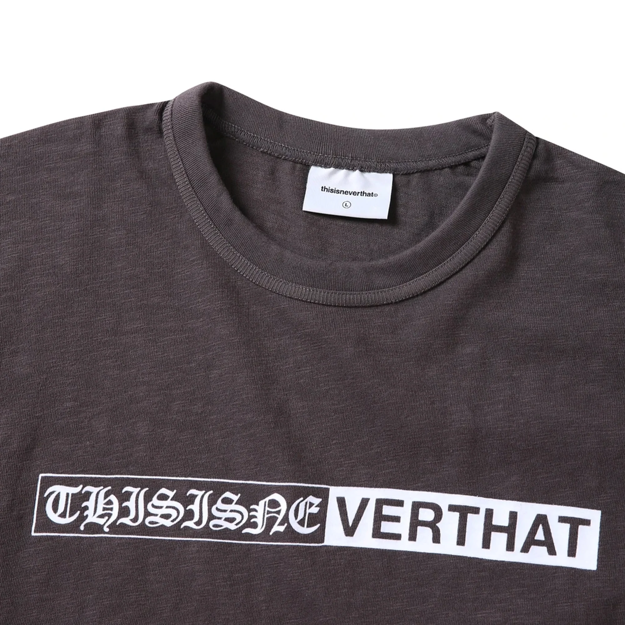 THISISNEVERTHAT Mens Half Old English L/S Tee 'Charcoal' - Image 3
