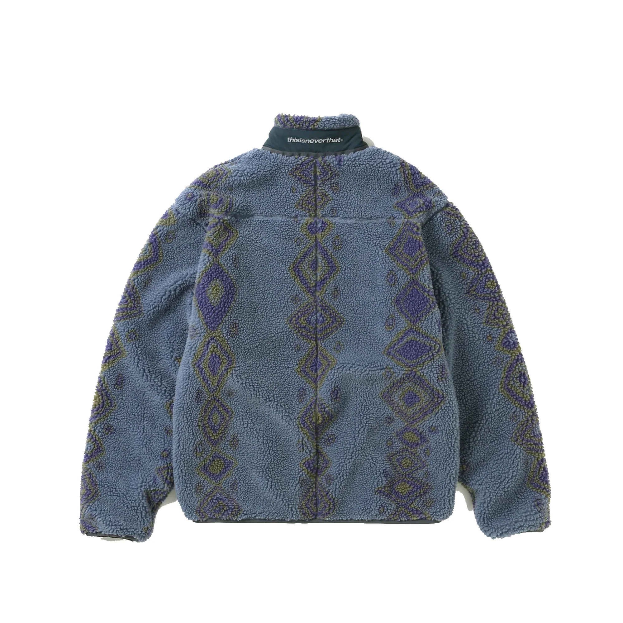 THISISNEVERTHAT Mens Sherpa Fleece Jacket 'Dusty Blue' - Image 2