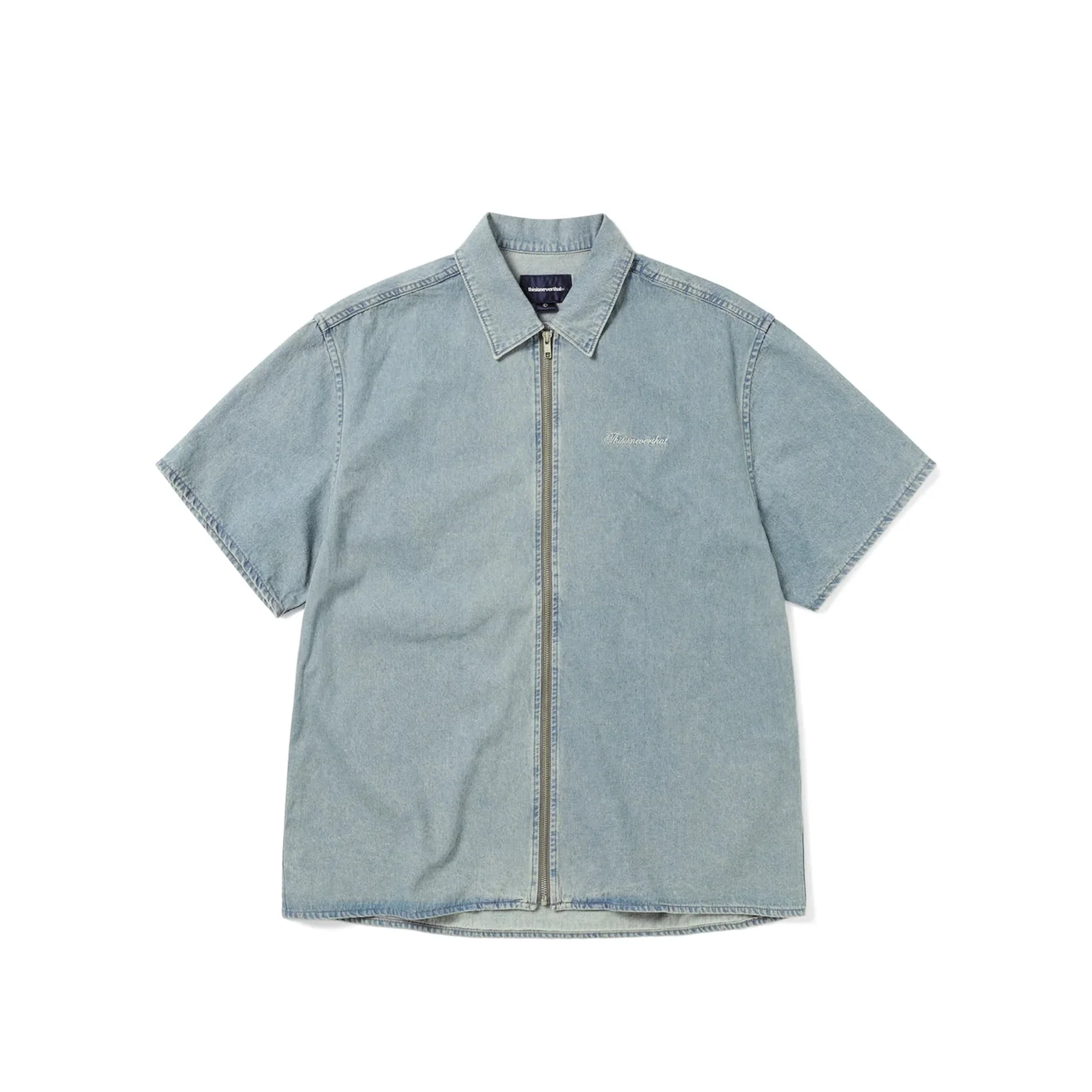 Thisisneverthat Mens Washed Denim Zip Shirt