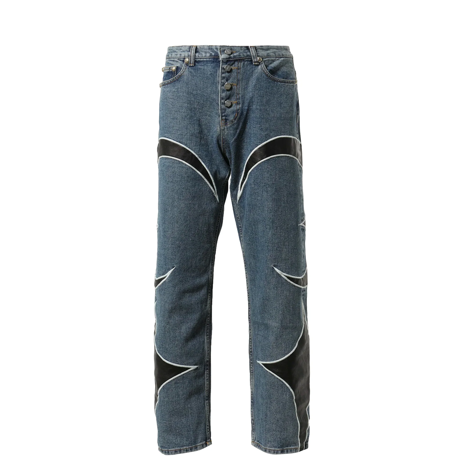 Thug Club Mens Leather Washing Denim Pants
