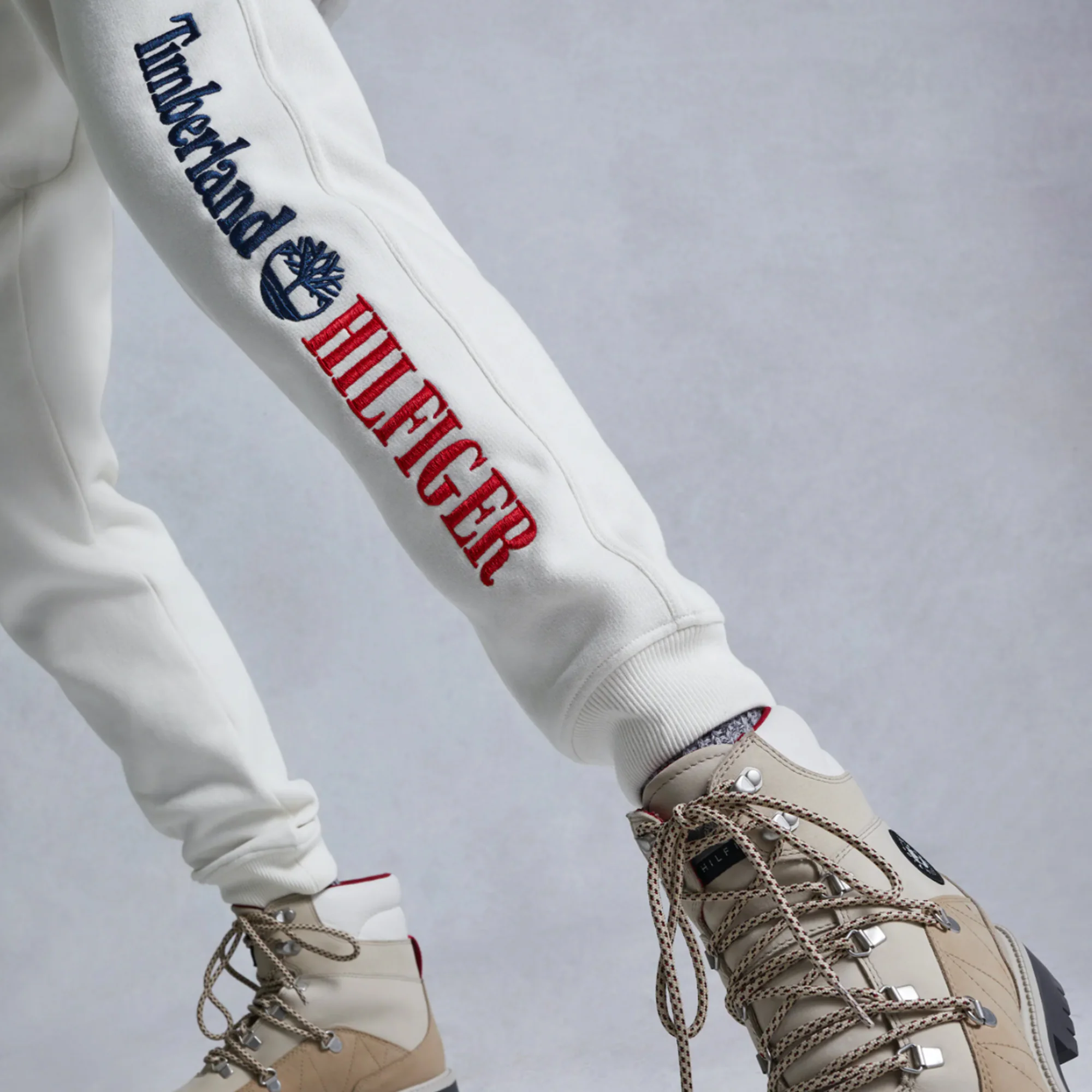 Tommy Hilfiger x Timberland Ri Logo Sweatpants 'Ivory' - Image 3