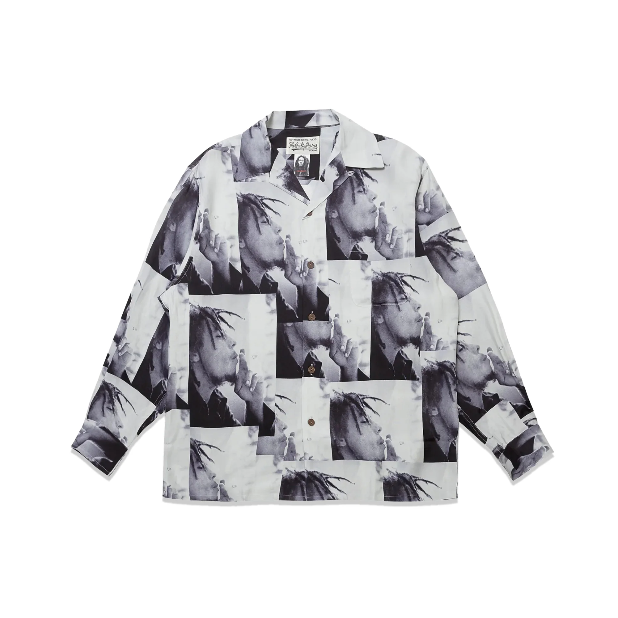 Wacko Maria Mens Bob Marley LS Hawaiian Shirt (Type-1)